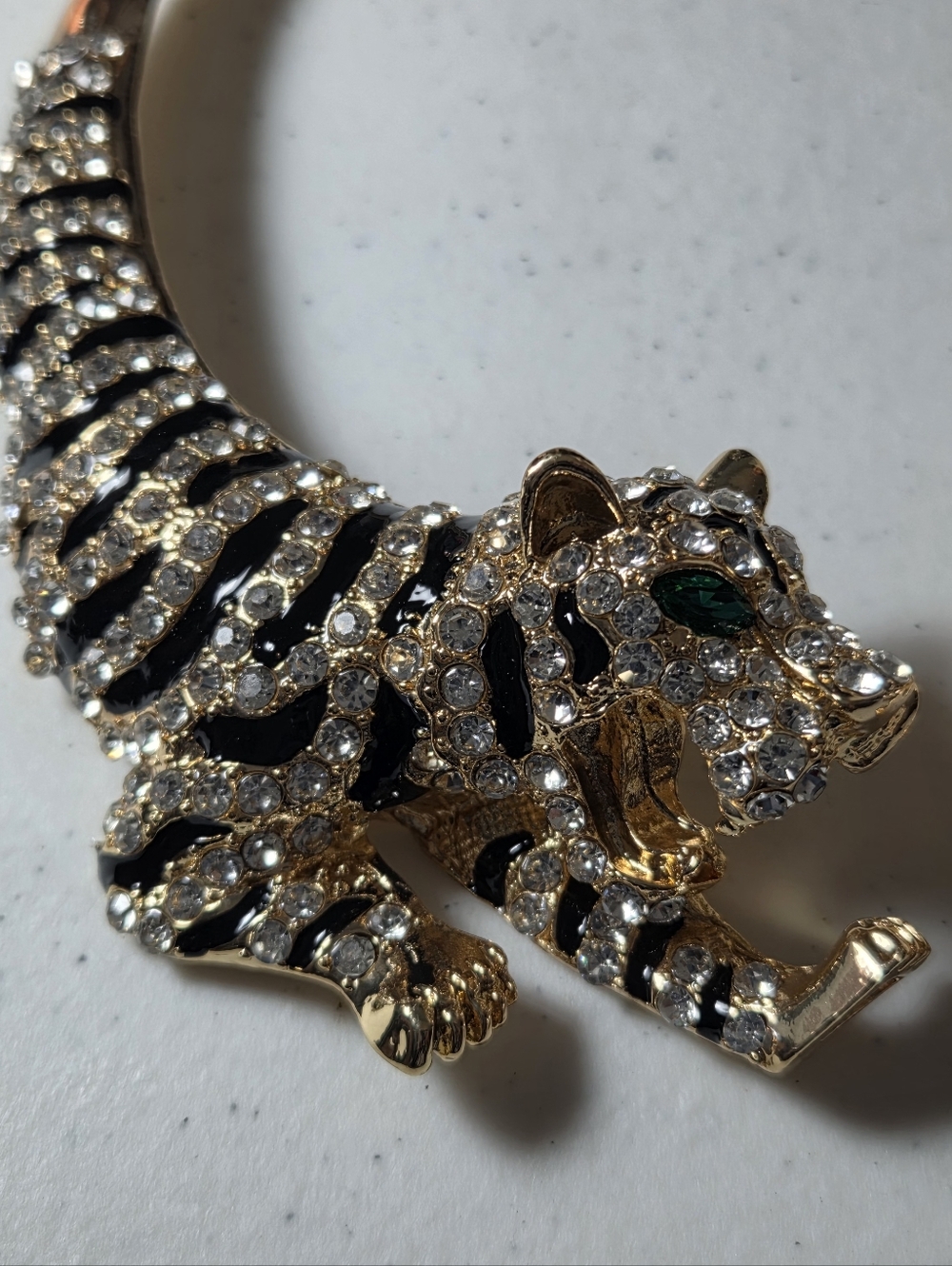 NWT Natasha TWO Tiger Necklace Choker. Green Eyes. - Picture 7 of 7